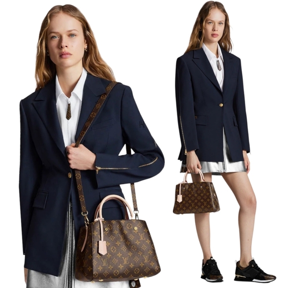 Like New! AUTHENTICATED Louis Vuitton Montaigne Top Hand Bag Brown Canvas LV - Picture 4 of 16